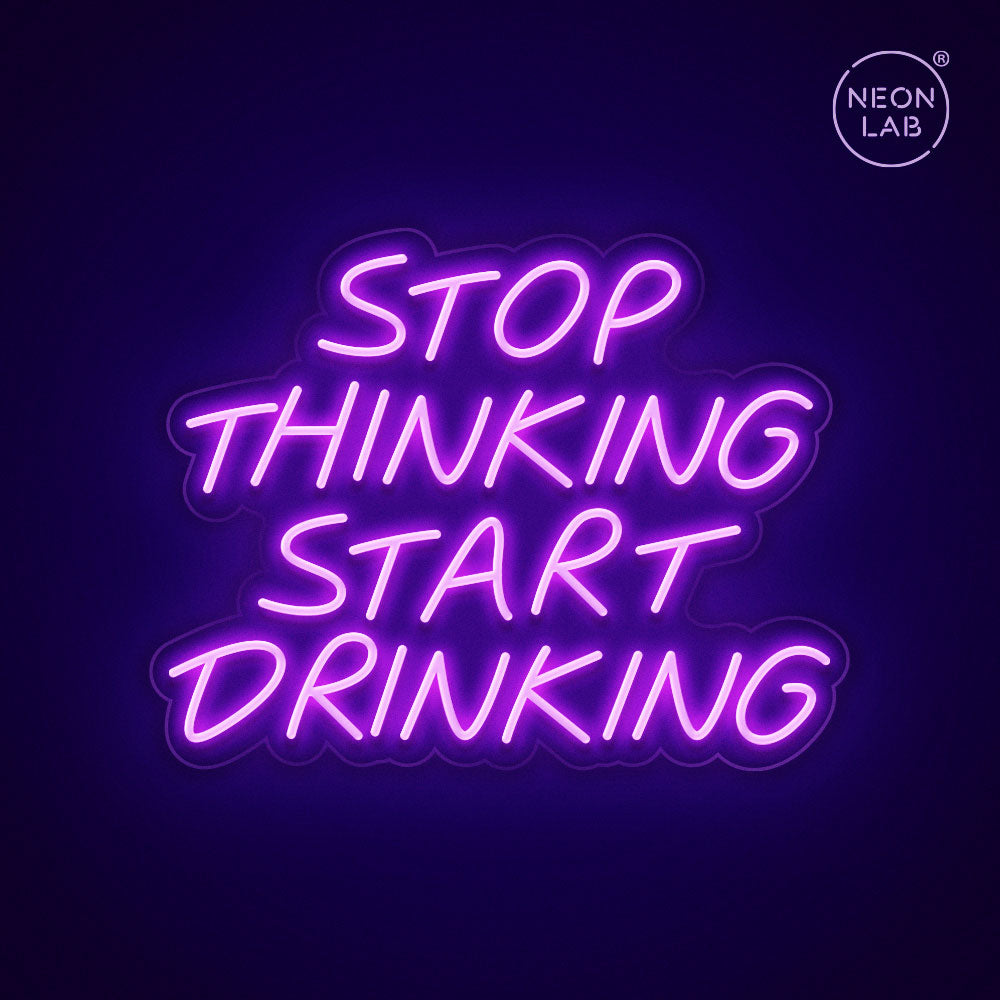 Looklight Stop Thinking Start Drinken Neon Teken Neon Bar Sign Roze LED Looklight Stop Thinking Start Drinken Neon Teken Neon Bar Sign Roze LED